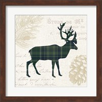 Plaid Lodge I Navy Green Fine Art Print