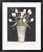 Tulips on Navy I Fine Art Print