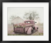 Pink Flower Truck Framed Print
