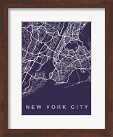 NYC Street Blue Map Fine Art Print