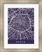 Paris Street Blue Map Fine Art Print