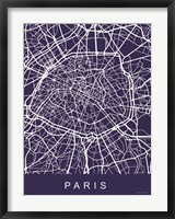 Paris Street Blue Map Fine Art Print
