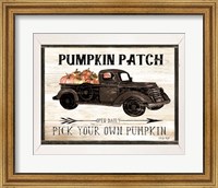 Pumpkin Patch Black Truck Fine Art Print
