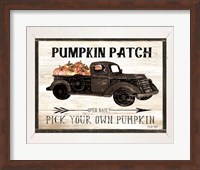 Pumpkin Patch Black Truck Fine Art Print