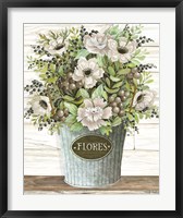 Flores Galvanized Bucket Fine Art Print