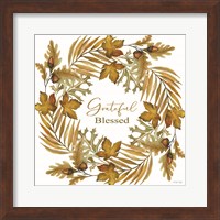 Grateful Blessed Fall Wreath Fine Art Print