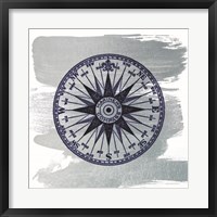 Brushed Midnight Blue Compass Rose Fine Art Print