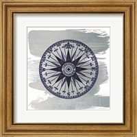 Brushed Midnight Blue Compass Rose Fine Art Print
