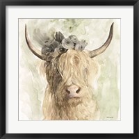 Cow and Crown I Framed Print