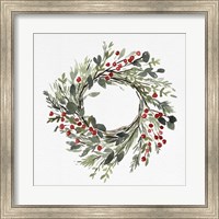 Holly Farmhouse Wreath II Fine Art Print