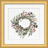 Holly Farmhouse Wreath II Fine Art Print