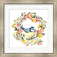 Springtime Wreath & Bird I Fine Art Print