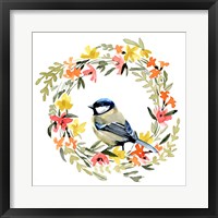 Springtime Wreath & Bird II Fine Art Print