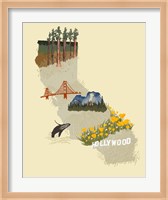 Illustrated State-California Fine Art Print