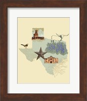 Illustrated State-Texas Fine Art Print