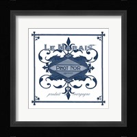 Indigo Wine Labels II Framed Print