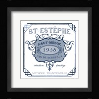 Indigo Wine Labels IV Fine Art Print