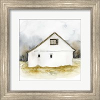 White Barn Watercolor I Fine Art Print