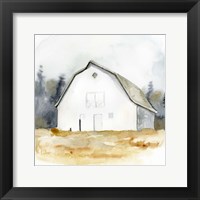 White Barn Watercolor III Fine Art Print