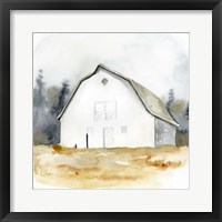 White Barn Watercolor III Framed Print