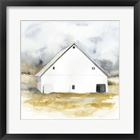 White Barn Watercolor IV Framed Print
