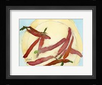 Peppers on a Plate II Framed Print