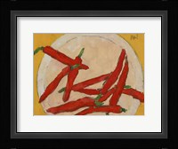 Peppers on a Plate III Framed Print