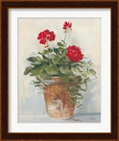 Potted Geraniums II Light Fine Art Print