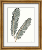 Gold Feathers IV on Grey Fine Art Print