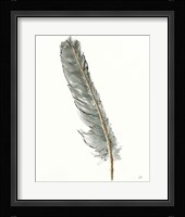 Gold Feathers II Green Framed Print