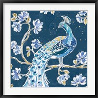 Peacock Allegory IV Blue v2 Fine Art Print