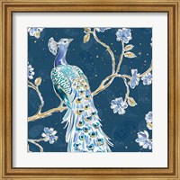 Peacock Allegory III Blue v2 Fine Art Print