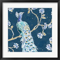 Peacock Allegory III Blue v2 Fine Art Print