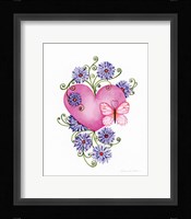 Hearts and Flowers III Framed Print