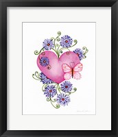 Hearts and Flowers III Framed Print