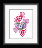 Hearts and Flowers II Framed Print