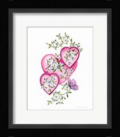 Hearts and Flowers I Framed Print