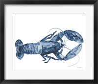 Beach House Kitchen Blue Lobster White Framed Print