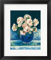 Peonies in Cobalt Vase No Fruit Fine Art Print