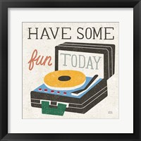 Retro Desktop Record Player v2 Framed Print