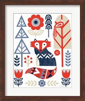 Folk Lodge Fox Red Navy Fine Art Print
