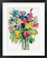 Earthy Colors Bouquet II White Framed Print