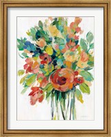 Earthy Colors Bouquet I White Fine Art Print