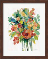 Earthy Colors Bouquet I White Fine Art Print