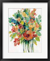 Earthy Colors Bouquet I White Framed Print