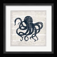 Driftwood Coast IV Blue Framed Print