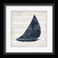 Driftwood Coast I Blue Framed Print