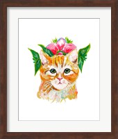 Cat with Flower Crown Fine Art Print