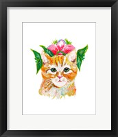 Cat with Flower Crown Fine Art Print