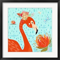 Flamingo in the Rain Fine Art Print